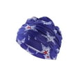 thumbnail image 1 of Unique Bargains 1 Pc Elasticity Large Stars Pattern Swim Cap 5.91"x9.25" Blue White, 1 of 6