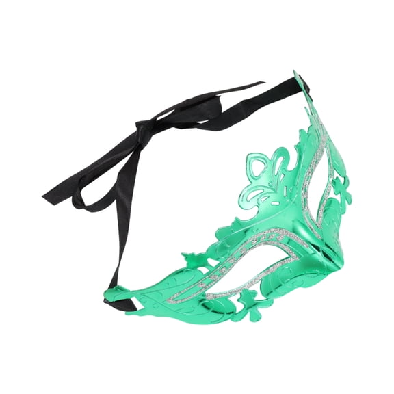 Unique Bargains 1 Pc Electroplated Half-face Party Mask Green Plastic