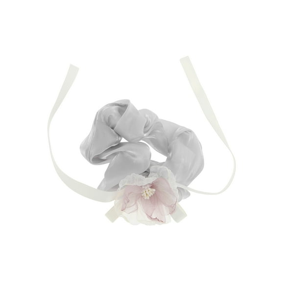 Unique Bargains 1 Pc Elegant Bow Flower Hair Scrunchies Hair Ties Gray
