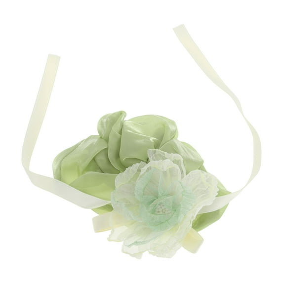 Unique Bargains 1 Pc Elegant Bow Flower Hair Scrunchies Hair Ties Green