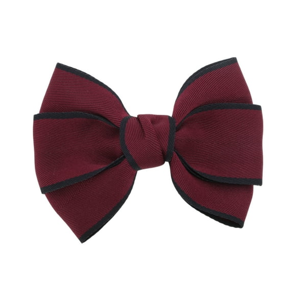 Unique Bargains 1 Pc Elegant Bow Hair Clips for Home Wine Red