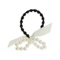 thumbnail image 1 of Unique Bargains 1 Pc Elegant Bow Pearl Scrunchies Hair Elastic Band white, 1 of 5