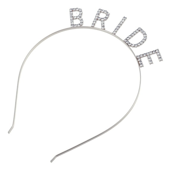 Unique Bargains 1 Pc Elegant Bride Letter Headband for Women for Girls 6.69"x4.72" Silver Tone