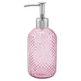 thumbnail image 1 of Unique Bargains 1 Pc Elegant Circle Raindrop Pattern Soap Pump Dispenser for Bathroom 13.52oz Pink Silver Tone, 1 of 6