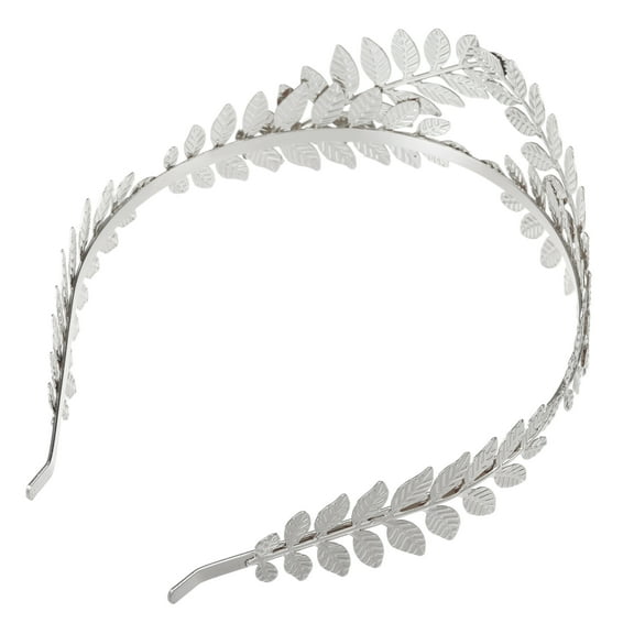 Unique Bargains 1 Pc Elegant Classic Leaf Headband for Women for Girls 6.30"x5.12" Silver Tone