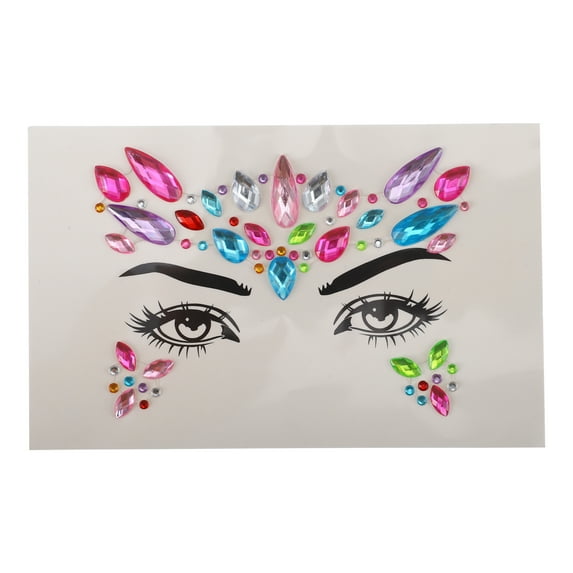 Unique Bargains Christmas 1 Pc Elegant Face Rhinestone Stickers for Concert Assorted Color