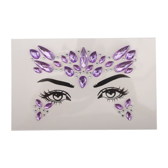 Unique Bargains Christmas 1 Pc Elegant Face Rhinestone Stickers for Concert Purple