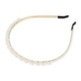 thumbnail image 1 of Unique Bargains 1 Pc Elegant Faux Pearl Headband for Women for Girls 4.33" ID Gold Tone White, 1 of 4