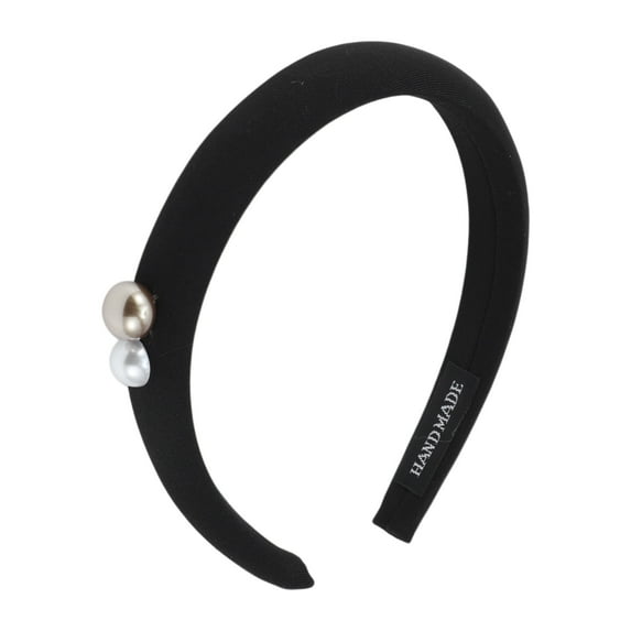 Unique Bargains 1 Pc Elegant Faux Pearls Headbands for Women Black