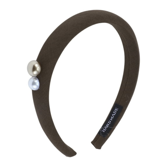 Unique Bargains 1 Pc Elegant Faux Pearls Headbands for Women Brown