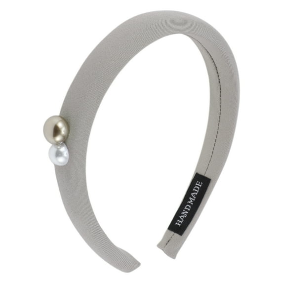 Unique Bargains 1 Pc Elegant Faux Pearls Headbands for Women Gray