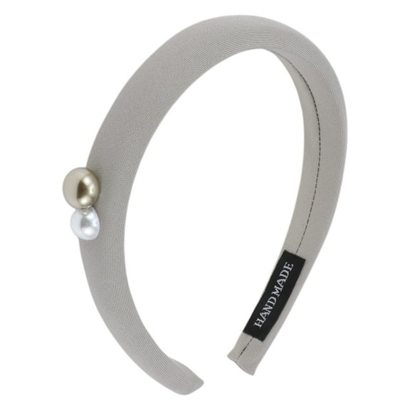 Unique Bargains 1 Pc Elegant Faux Pearls Headbands for Women Gray