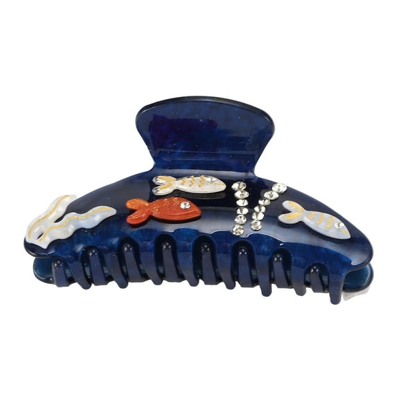 Unique Bargains 1 Pc Elegant Fish Hair Clips Hairdo Clips for Women 4.06"x1.81"x2.20" Blue