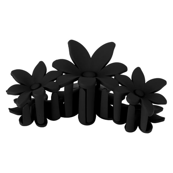Unique Bargains 1 Pc Elegant Floral Hair Clips Hairdo Clips for Women 4.33"x2.36"x1.77" Black