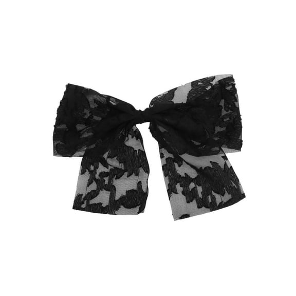 Unique Bargains 1 Pc Elegant Flower Bow Ribbon Hair Clips Black