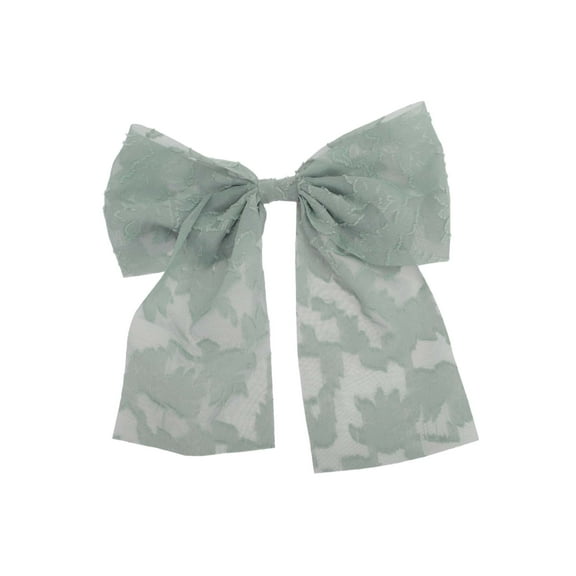 Unique Bargains 1 Pc Elegant Flower Bow Ribbon Hair Clips Gray