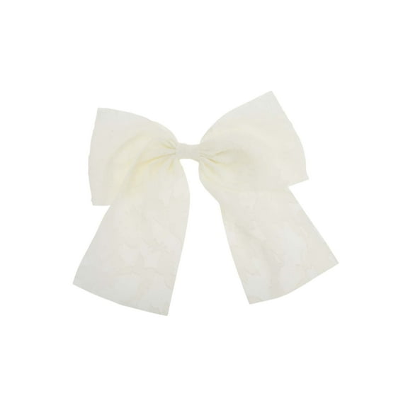 Unique Bargains 1 Pc Elegant Flower Bow Ribbon Hair Clips White