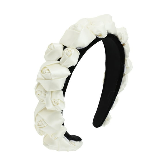 Unique Bargains 1 Pc Elegant Flowers Headbands for Women Beige