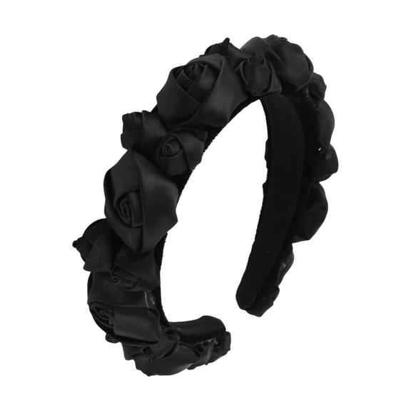 Unique Bargains 1 Pc Elegant Flowers Headbands for Women Black