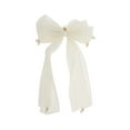 thumbnail image 1 of Unique Bargains 1 Pc Elegant Forged Long Ribbon Bow Hair Clips White, 1 of 5
