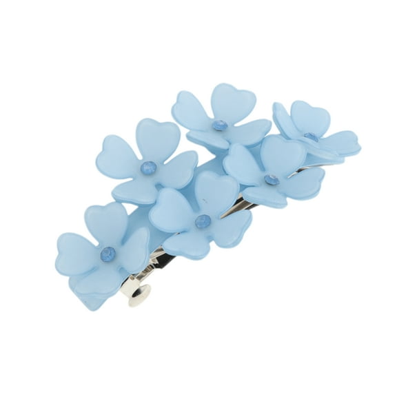 Unique Bargains 1 Pc Elegant Four-leaf Clovers Hair Clips for Home Sky Blue
