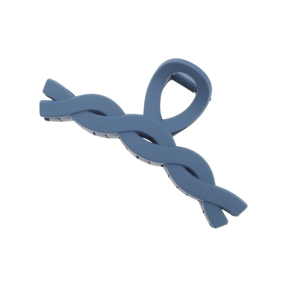Unique Bargains 1 Pc Elegant Frosted Cable Hair Clips Hairdo Clip for Home Dark Blue