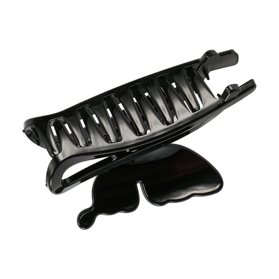 Unique Bargains 1 Pc Elegant Hair Clips Hairdo Clips for Women 4.33"x2.72"x2.05" Glossy Black