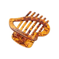 Unique Bargains 1 Pc Elegant Heart-Shaped Hollow Hair Clips Hairdo Clip Dark Brown