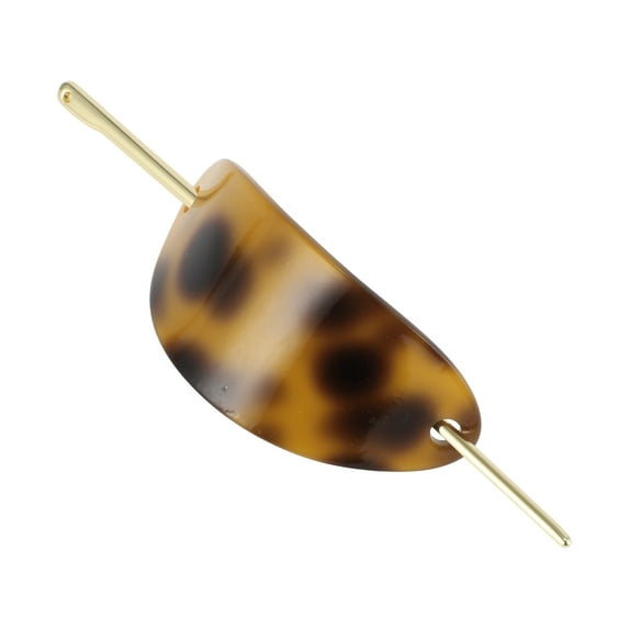 Unique Bargains 1 Pc Elegant Oval Hair Pins Hairdo Clip for Women 4.92"x1.34"x0.79" Brown