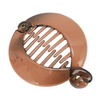 Unique Bargains 1 Pc Elegant Round Fish Shape Hair Clips Hairdo Clip Brown