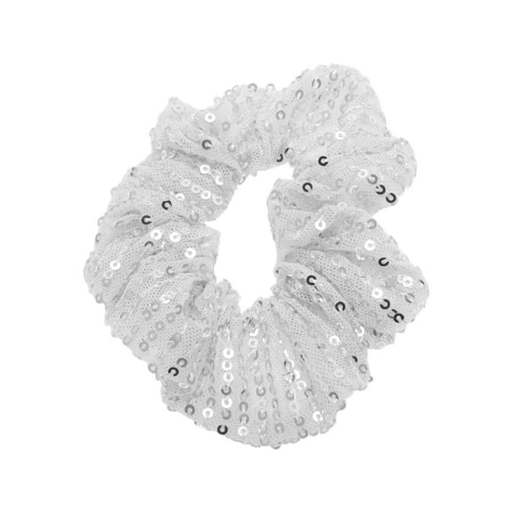 Unique Bargains 1 Pc Elegant Sequins Scrunchies for Home White