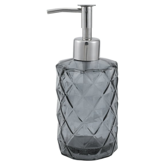 Unique Bargains 1 Pc Elegant Soap Pump Dispenser for Bathroom 11.15oz Gray Silver Tone