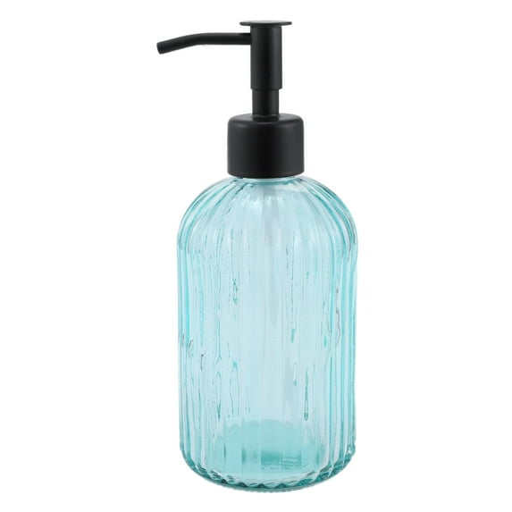Unique Bargains 1 Pc Elegant Soap Pump Dispenser for Bathroom 13.52oz Blue Black