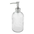 thumbnail image 1 of Unique Bargains 1 Pc Elegant Soap Pump Dispenser for Bathroom 13.52oz Clear Silver Tone, 1 of 6
