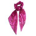 thumbnail image 1 of Unique Bargains 1 Pc Elegant Square Sequin Bow Ribbon Hair Elastic Band Rose Red, 1 of 5