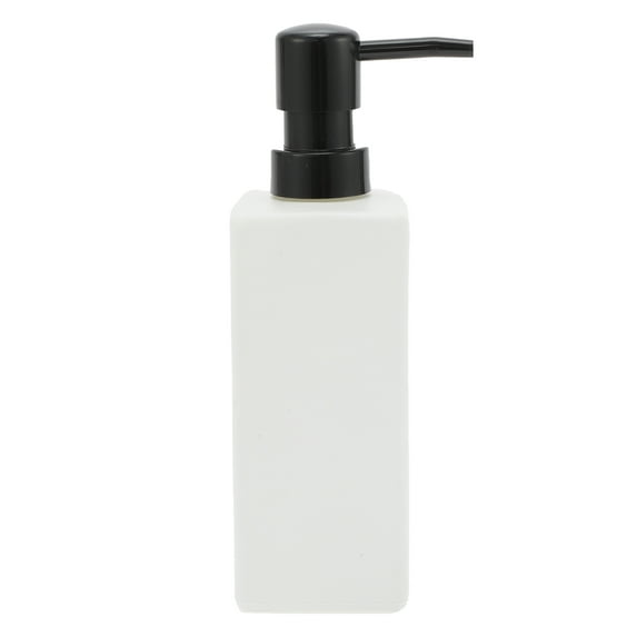 Unique Bargains 1 Pc Classic Square Soap Pump Dispenser for Laundry Rooms 350ml White Black