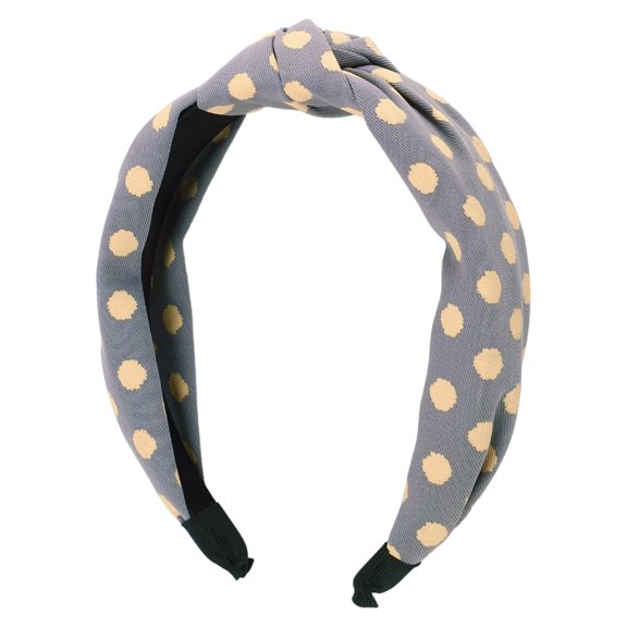 Unique Bargains 1 Pc Elegant Twill Dot Knotted Hairband for Women for Girls 6.69"x5.12" Blue