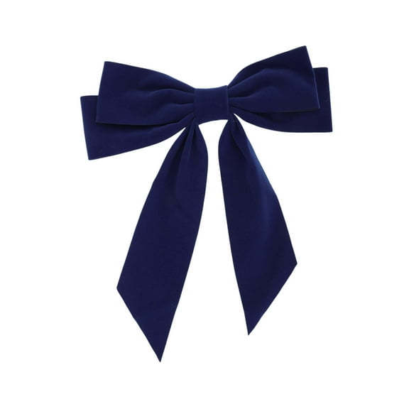 Unique Bargains 1 Pc Elegant Velour Bow Headpiece Hair Clips Blue