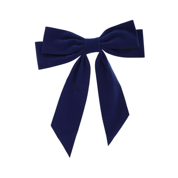 Unique Bargains 1 Pc Elegant Velour Bow Headpiece Hair Clips Blue