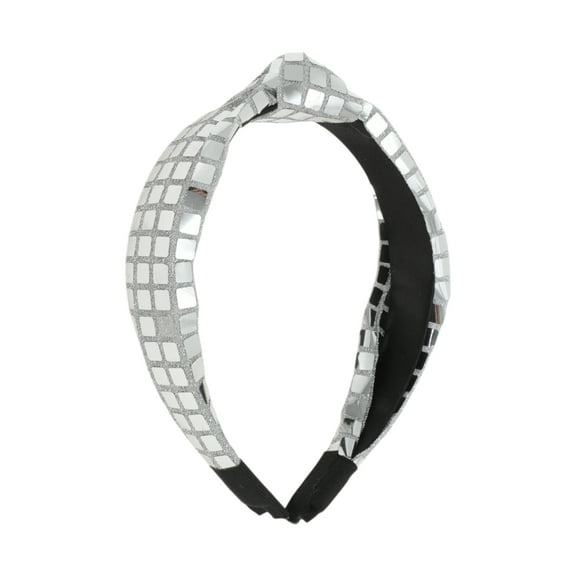 Unique Bargains 1 Pc Elegant Wide Headbands for Women Silver Tone