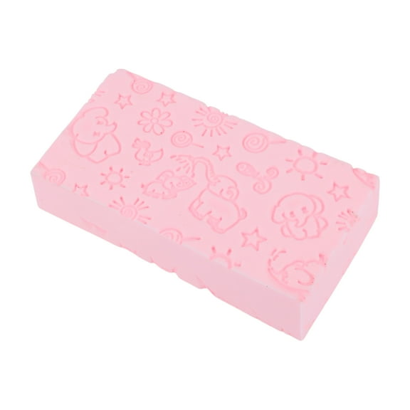 Unique Bargains 1 Pc Elephant Pattern Bath Sponge Body Scrubber Pink