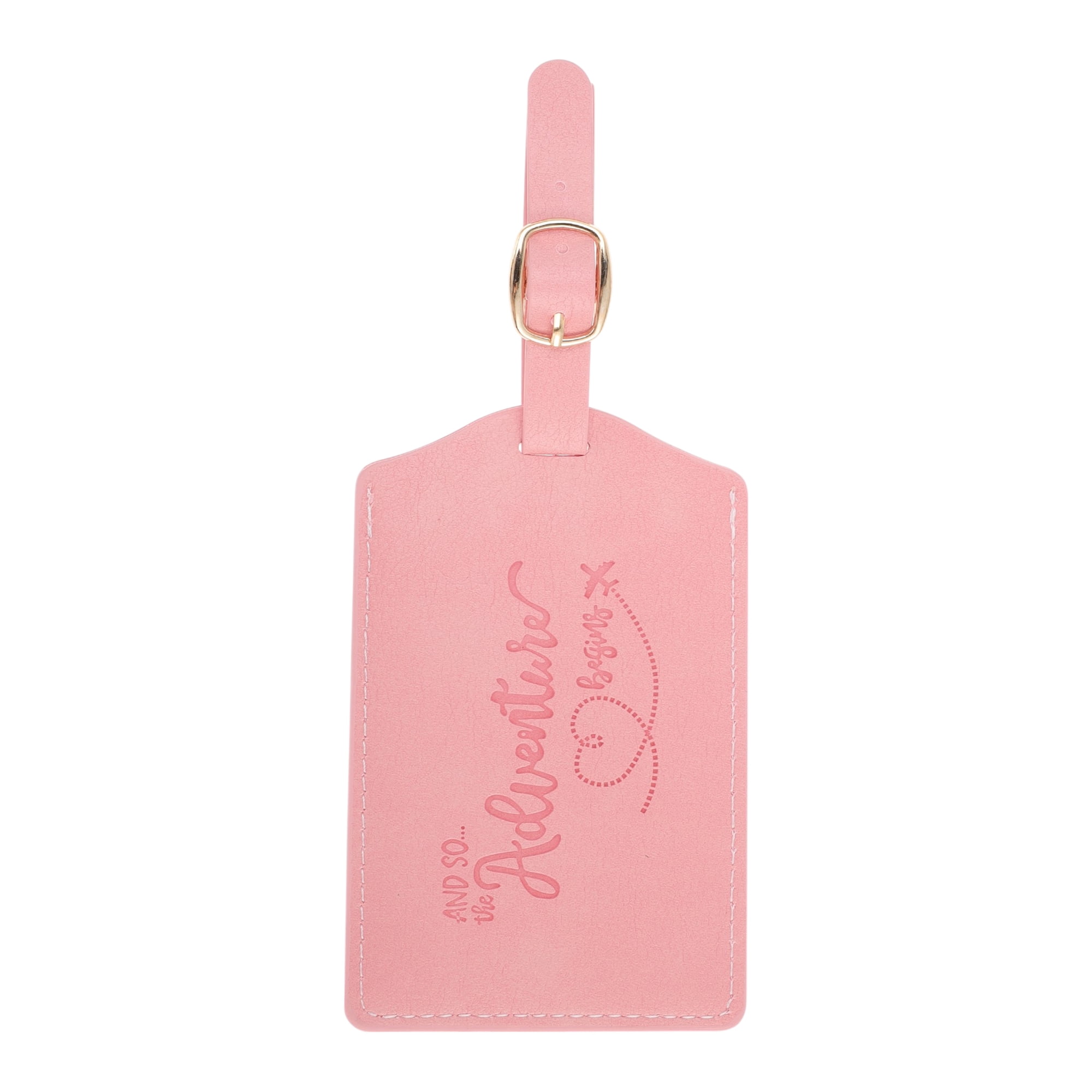 Unique Bargains 1 Pc Embossed Adventure Luggage Tag for Travel Pink