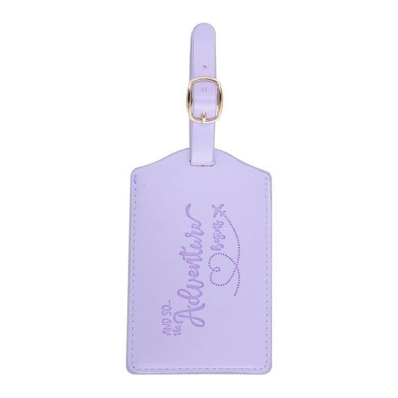 Unique Bargains 1 Pc Embossed Adventure Luggage Tag for Travel Purple PU
