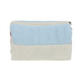 thumbnail image 1 of Unique Bargains 1 Pc Embroidered House Style Drawstring Makeup Bag for Vacation Gray Blue Polyester, 1 of 6