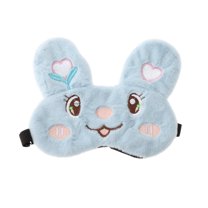 Unique Bargains 1 Pc Embroidered Rabbit Eye Mask for Home Fleece Blue