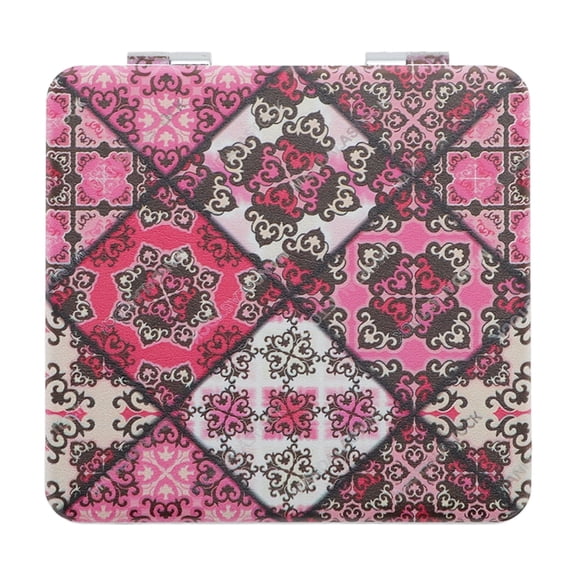 Unique Bargains 1 Pc European Pattern Makeup Mirror for Travel Vacation