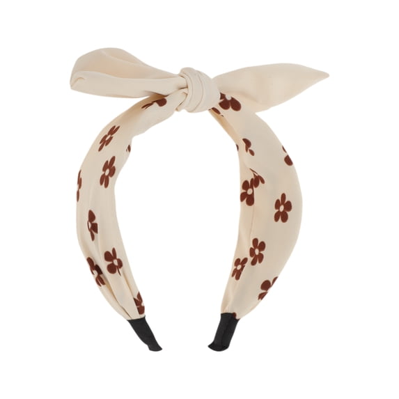 Unique Bargains 1 Pc Exquisite Bow Headbands for Women Beige
