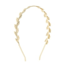 Unique Bargains 1 Pc Exquisite Leaf Headbands for Women Gold Tone