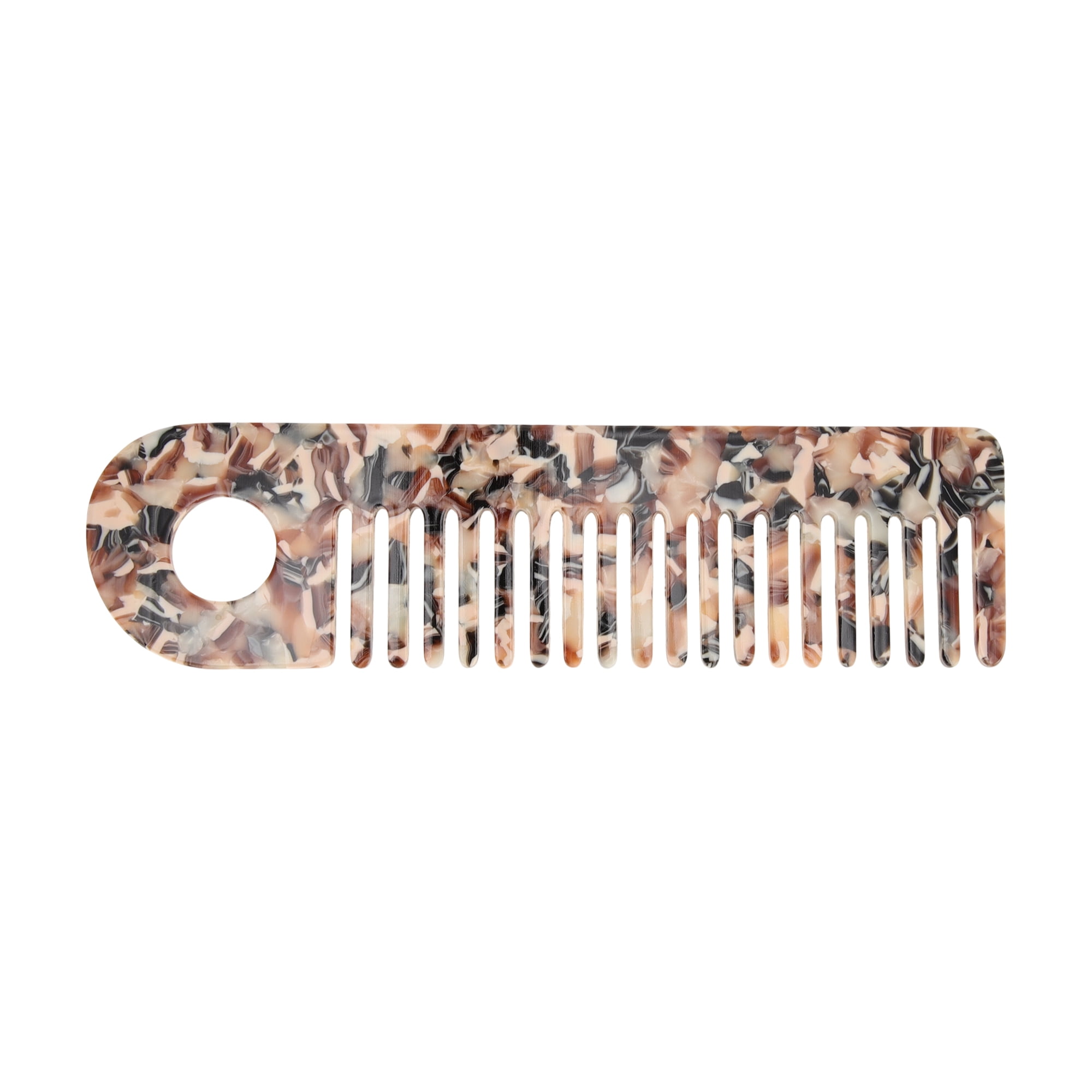 Unique Bargains 1 Pc Exquisite Marble Pattern Hair Comb for All Hair Types Black, Brown