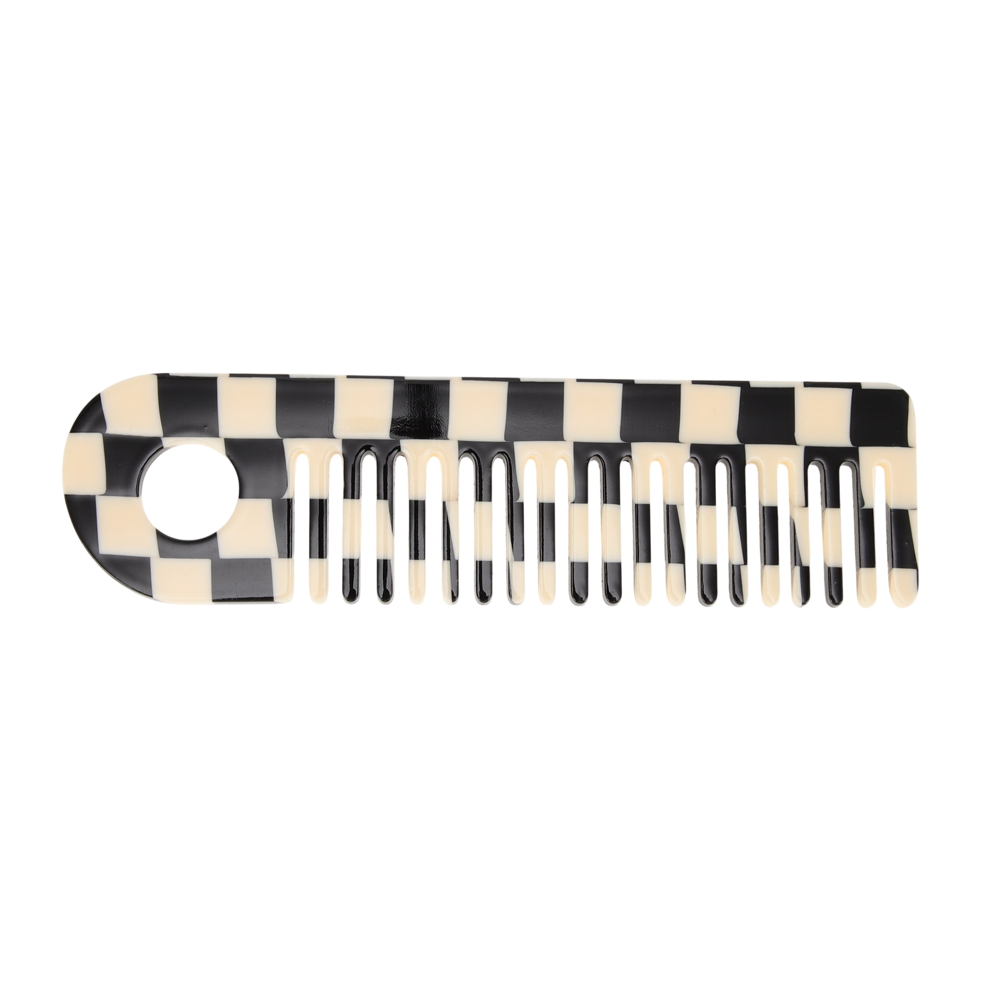 Unique Bargains 1 Pc Exquisite Marble Pattern Hair Comb for All Hair Types Black, White